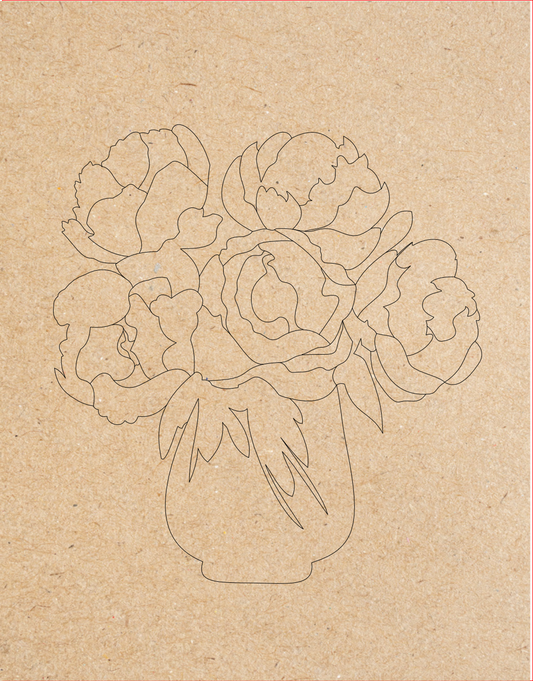 Framed Peony Paint Kit | DIY Puzzle Wall Art (8x10 or 11x14)