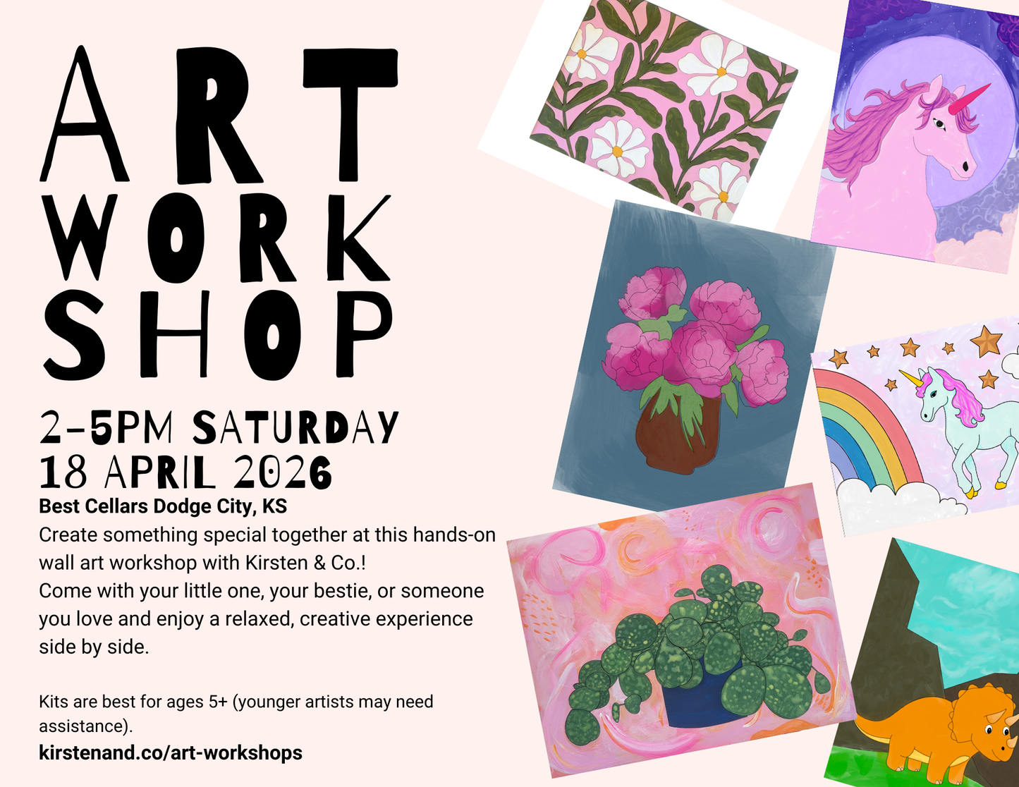 Art Workshop: April 18, 2026 @ Best Cellars (Dodge City)