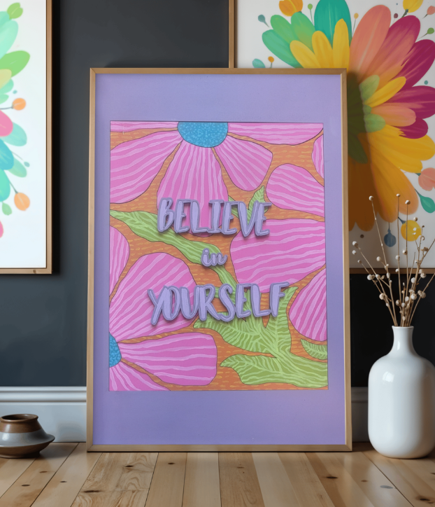 Framed Believe in Yourself Paint Kit | DIY Puzzle Wall Art (11x14)