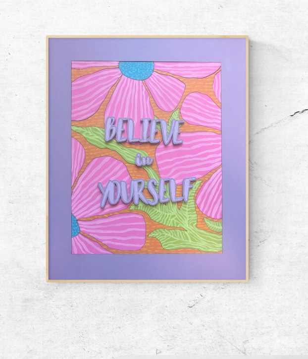 Framed Believe in Yourself Paint Kit | DIY Puzzle Wall Art (11x14)
