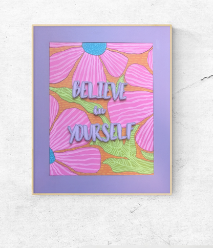 Framed Believe in Yourself Paint Kit | DIY Puzzle Wall Art (11x14)