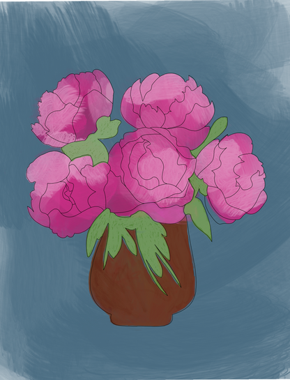 Framed Peony Paint Kit | DIY Puzzle Wall Art (8x10 or 11x14)