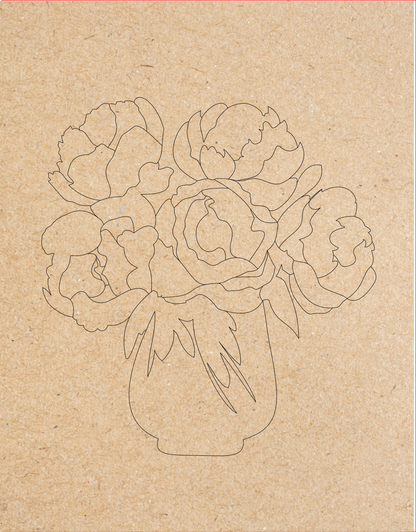 Framed Peony Paint Kit | DIY Puzzle Wall Art (8x10 or 11x14)