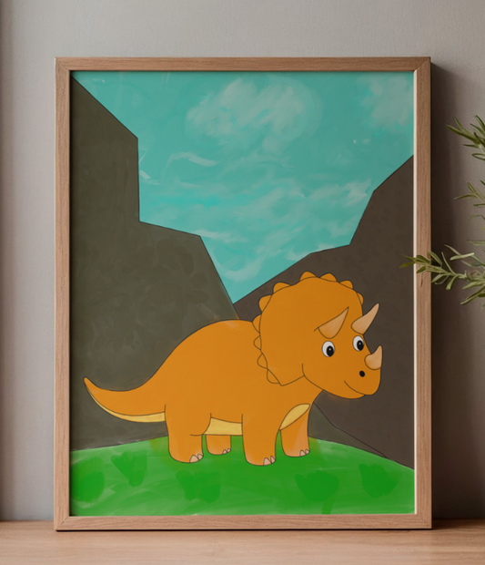 Triceratops Dinosaur DIY Paint Kit | Kids Paint Your Own Wall Art