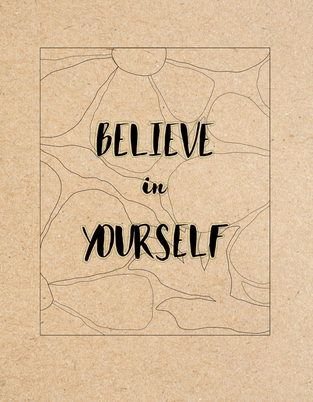 Framed Believe in Yourself Paint Kit | DIY Puzzle Wall Art (11x14)