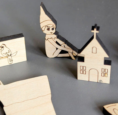 Christmas Bookshelf Art Kit Workshop