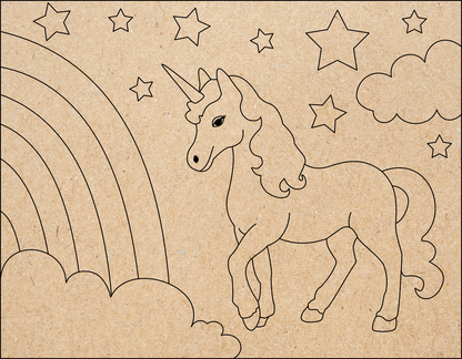 Framed Rainbow Unicorn DIY Paint Kit | Magical Wall Art for Kids | DIY Puzzle Wall Art (8x10 or 11x14)