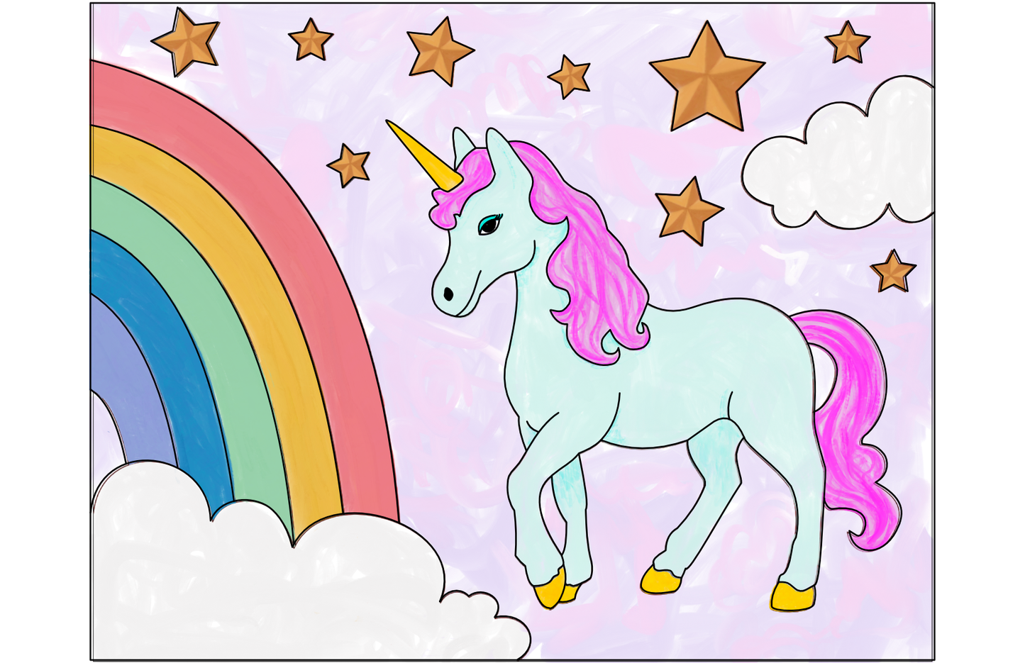 Framed Rainbow Unicorn DIY Paint Kit | Magical Wall Art for Kids | DIY Puzzle Wall Art (8x10 or 11x14)