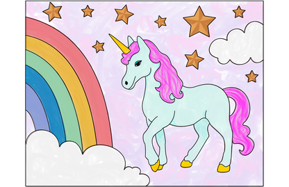 Framed Rainbow Unicorn DIY Paint Kit | Magical Wall Art for Kids | DIY Puzzle Wall Art (8x10 or 11x14)