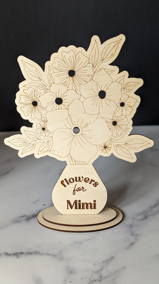 Wooden Flower Holder