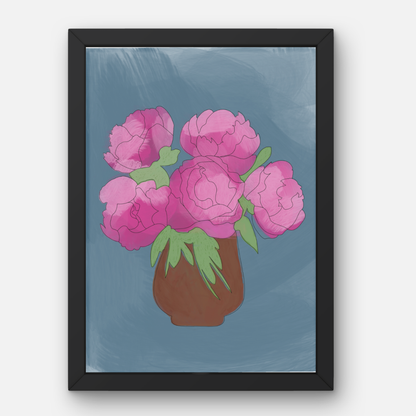 Framed Peony Paint Kit | DIY Puzzle Wall Art (8x10 or 11x14)