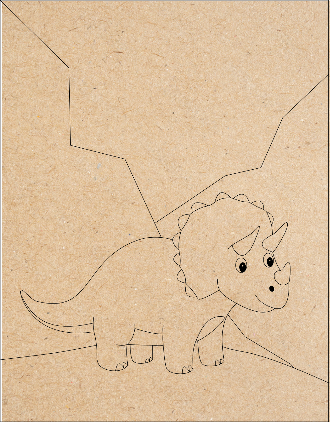 Triceratops Dinosaur DIY Paint Kit | Kids Paint Your Own Wall Art