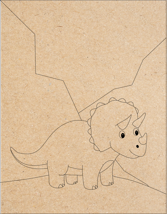 Triceratops Dinosaur DIY Paint Kit | Kids Paint Your Own Wall Art